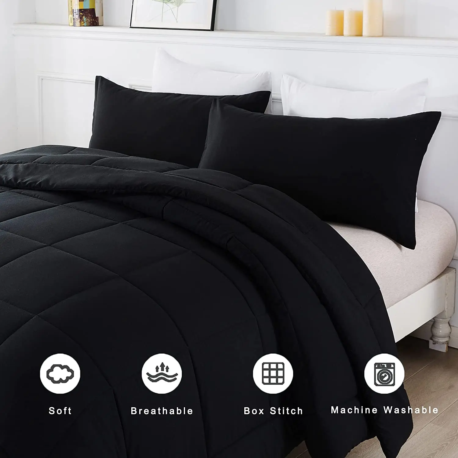Wholesale Luxury 100% Polyester Microfiber Hotel Cotton Blanket Customized Quilted Duvet Set Queen/King Size Bedding Home Bag