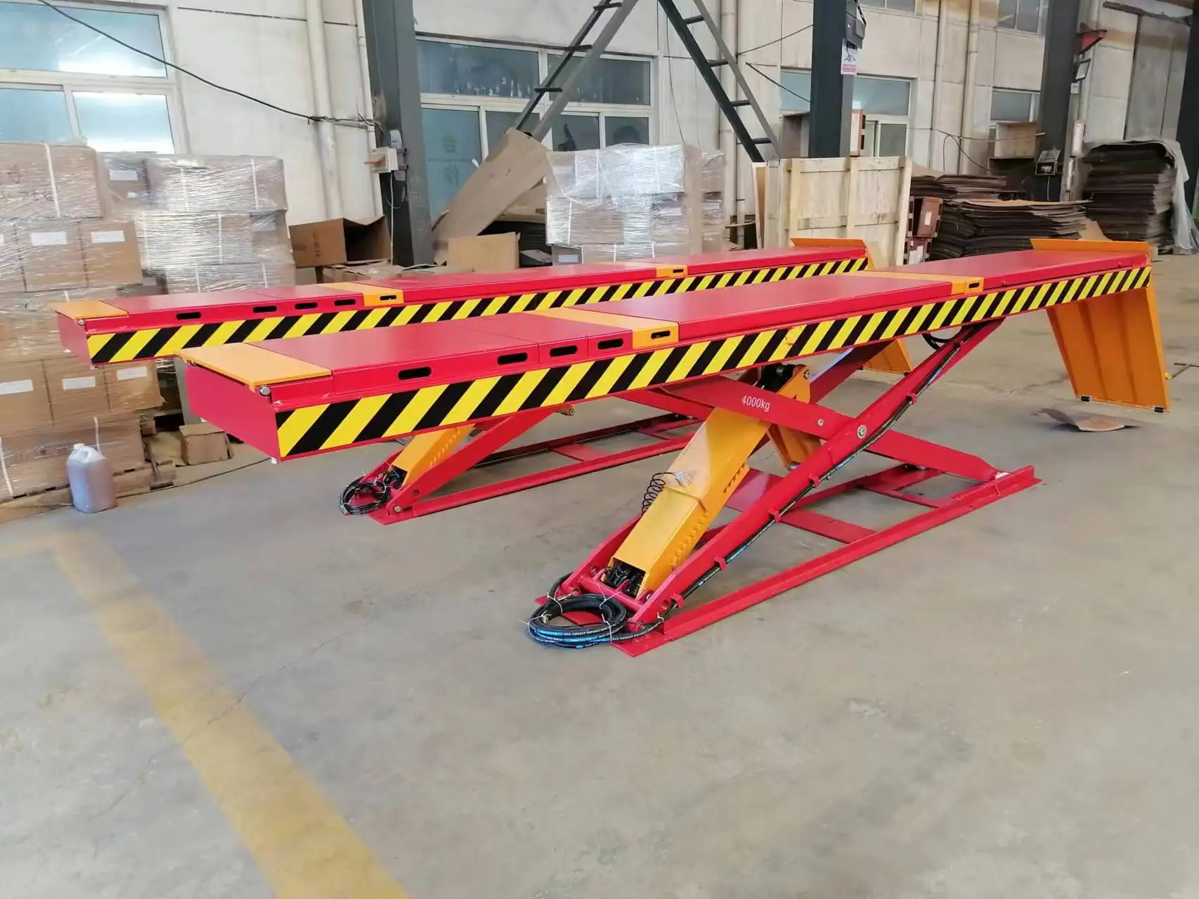 Eco-way Original Top Quality Underground 5000KG Lifts Car Double Level Scissor Lift for Four Wheel Alignment Lifter Hydraulic