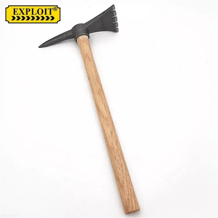 Wholesale carbon steel pick axe garden farming small pickaxes hammer tools pickaxe with wooden handle