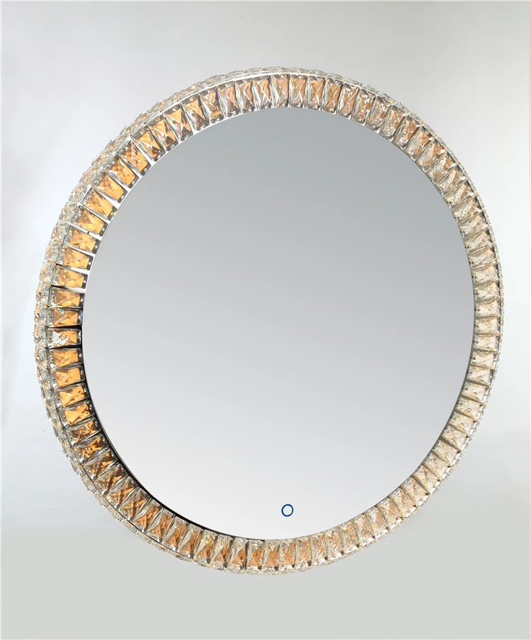 
Wall modern round crystal diamond decorative mirror living room 