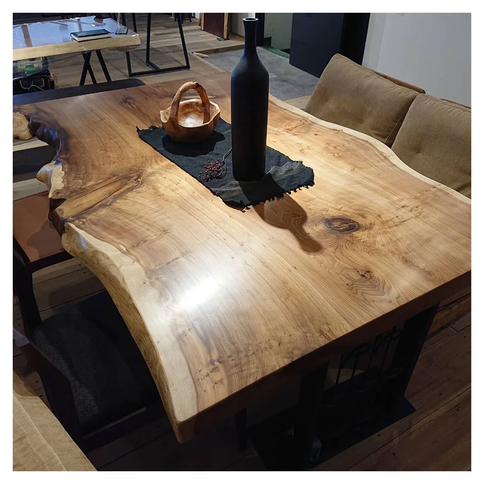 Natural hard solid wooden dining table by Shinto shrine sugi