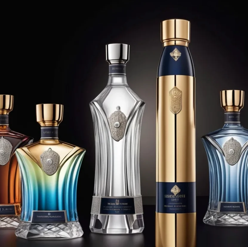 Роскошный спирт Водка Виски виски бренди Ром Вино стеклянная бутылка 500 мл 700 1000 с крышкой