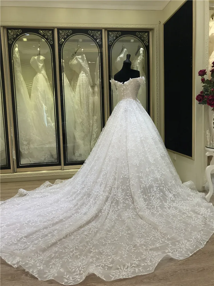
best sale white luxury women ball gown wedding dress 