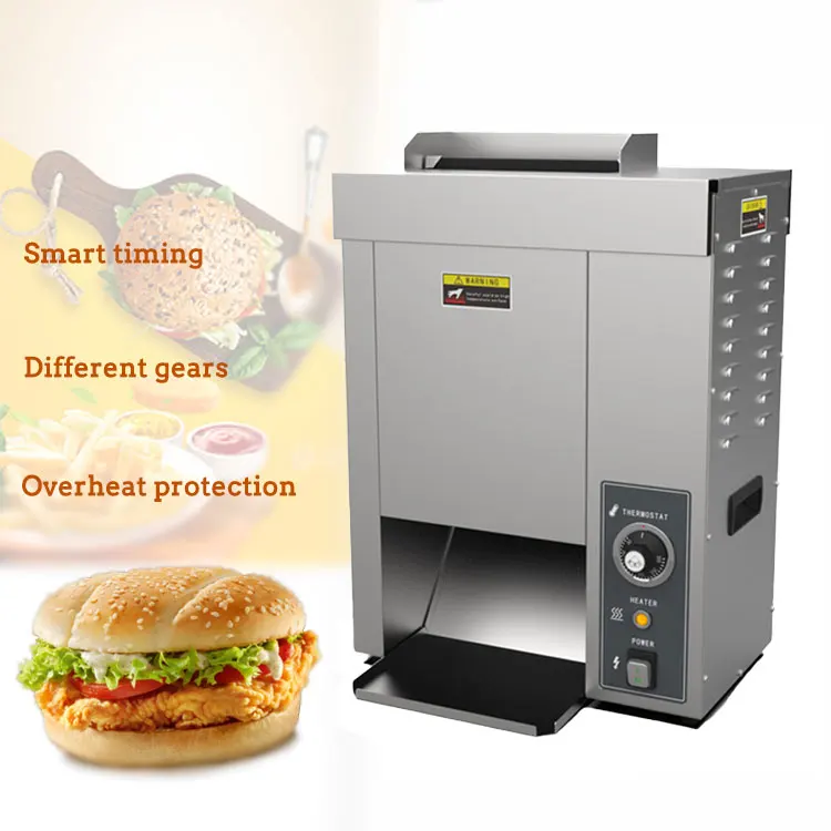 SHM11 High Efficient Hamburger Bun Toaster Food Grade Stainless Steel Burger Bread Toaster Machine Hamburger Machine