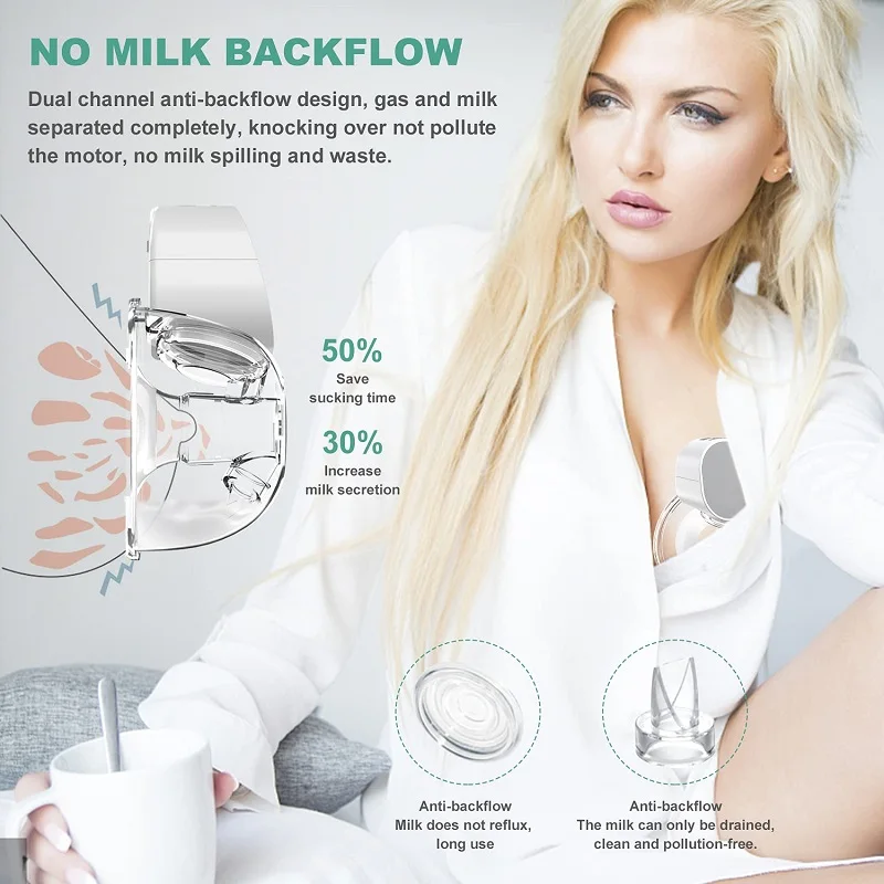 2022 Amazon Hot Sale Intelligent Handsfree Mini Wireless Wearable Electric Breast Pump