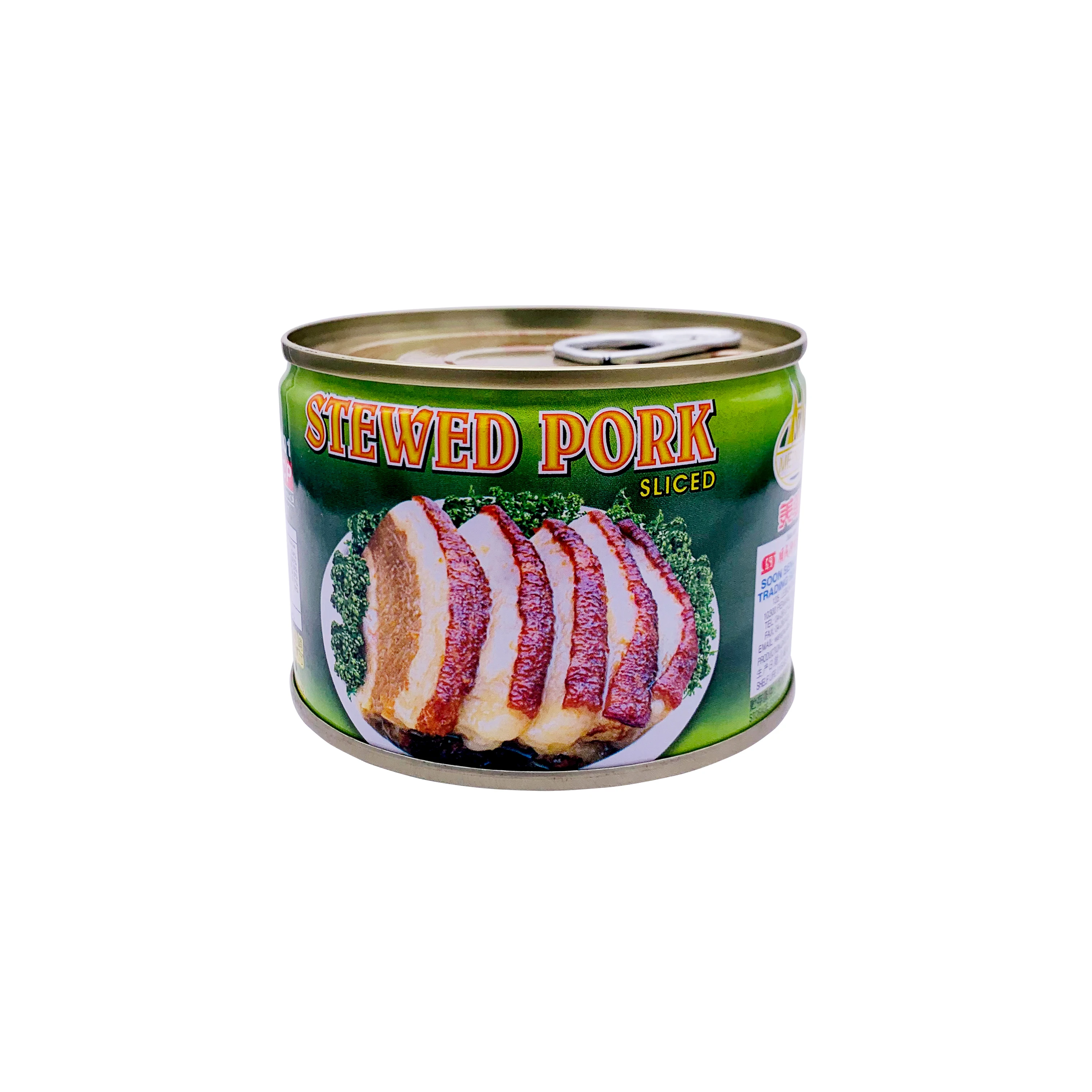 Meining High Quality Stewed Pork Sliced Canned Pork Luncheon Meat  packed in 256g