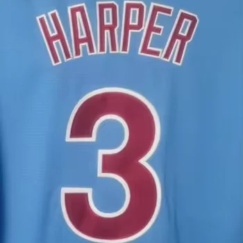 Wholesale Custom American baseball Jersey  blue red color 3 Bryce Harper Embroidery Baseball Jersey