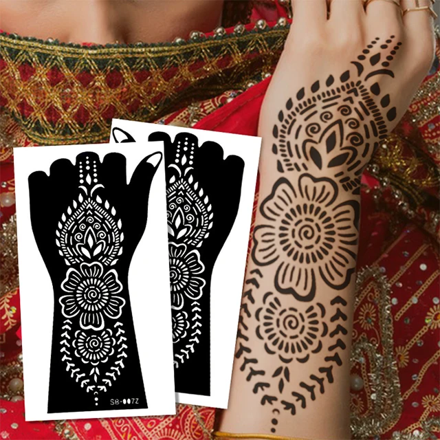 Wholesale OEM Temporary Henna Tattoo Stencils henna stencil reusable