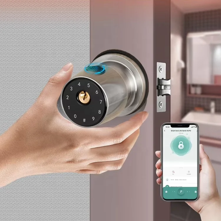 smart knob lock fingerprint tuya lock digital smart door lock for home
