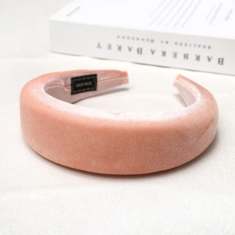 LRTOU Wholesale Hot Sale Hair Accessories Winter Thick Sponge Velvet Plain Plastic Hairband Headband For Girls