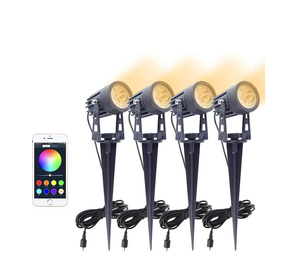 
RGB LED wifi mesh Spot Light Outdoor Spotlight Led Landscape Garden Light Yard Path Lawn Lamps 12w Outdoor light 