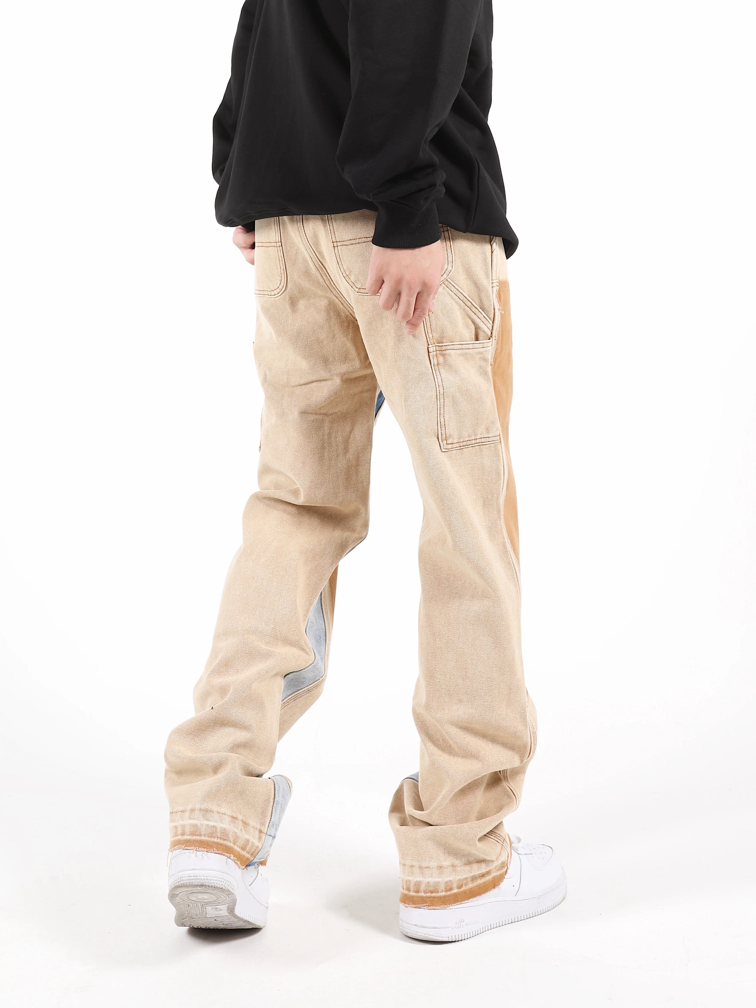 Drop shipping streetwear jeans men stylish jeans pants stock bootcut jeans men