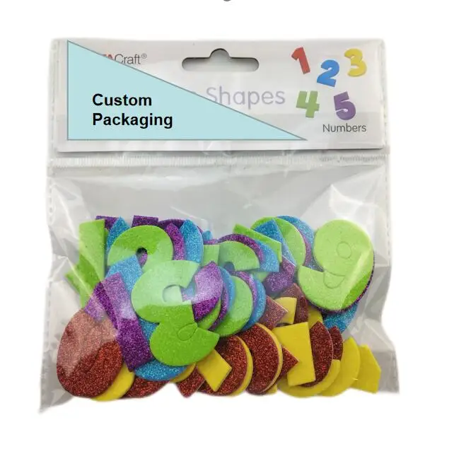 Custom Multicolored Self-adhesive Numbers EVA  Glitter Foam Sticker for Kids Home Decor Gifts