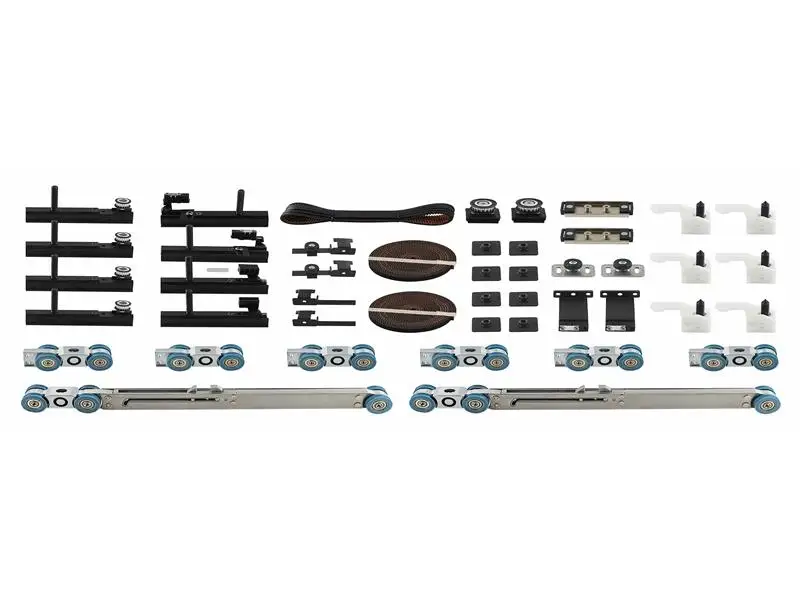 2+2 Opposite Direction Synchronized Smart Sliding Door System Hardware Rail Sliding Door Hardware Kit Telescopic Door