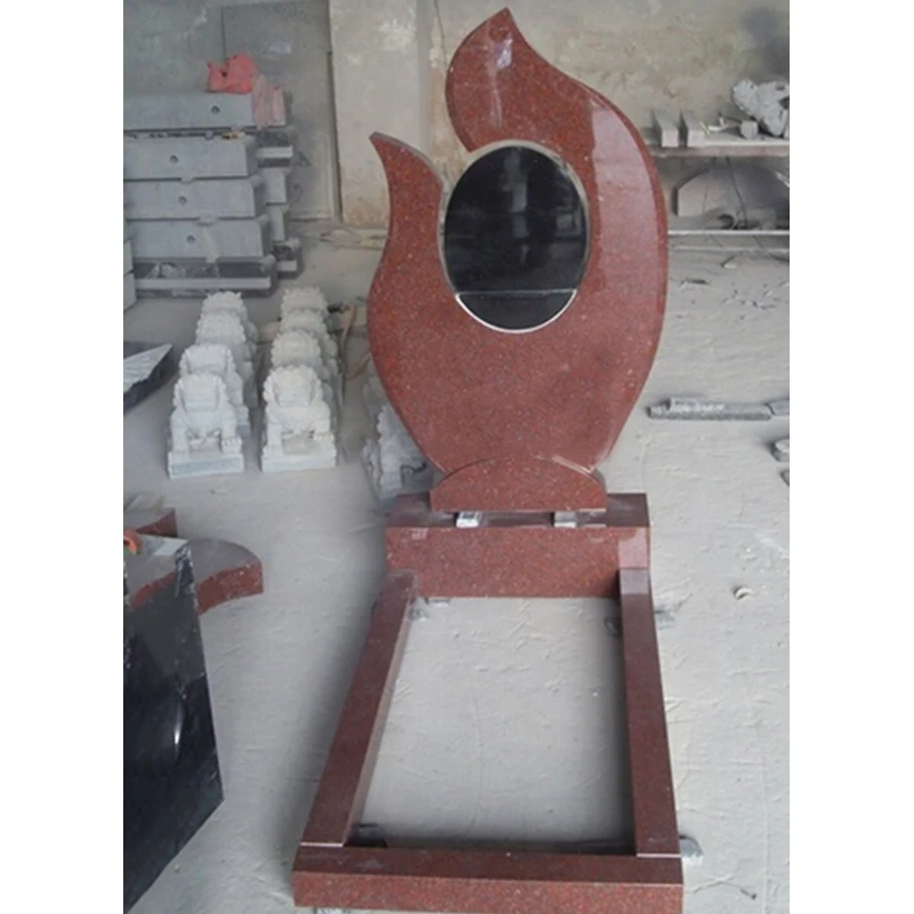 Natural China Modern Design Maple Red  Granite Monument Tombstone Wholesales