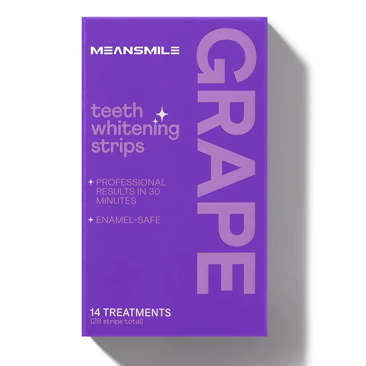 Grape Taste 20 Strips Blue Raspberry Smile Fast Dissolving in 30 Minutes Zero Sensitivity Enamel-self Teeth Whitening Strips