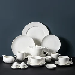 Free Sample Modern Fine Porcelain Ceramic Party Dinnerware Set New Products Restaurant Supply Elegance Dinner Plate