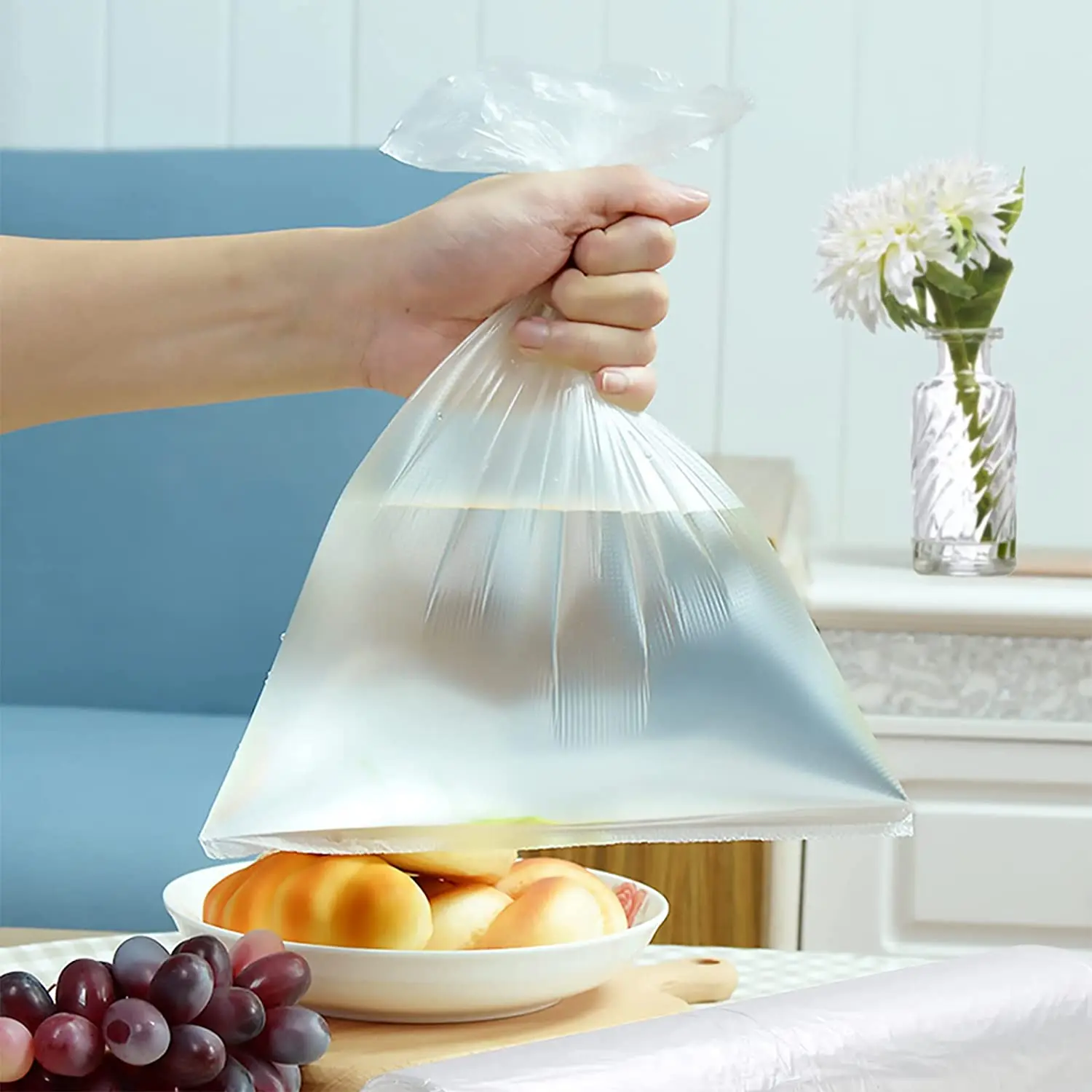 Plastic Clear Produce Bag Food Storage bags for Sandwich Food Packaging on Roll