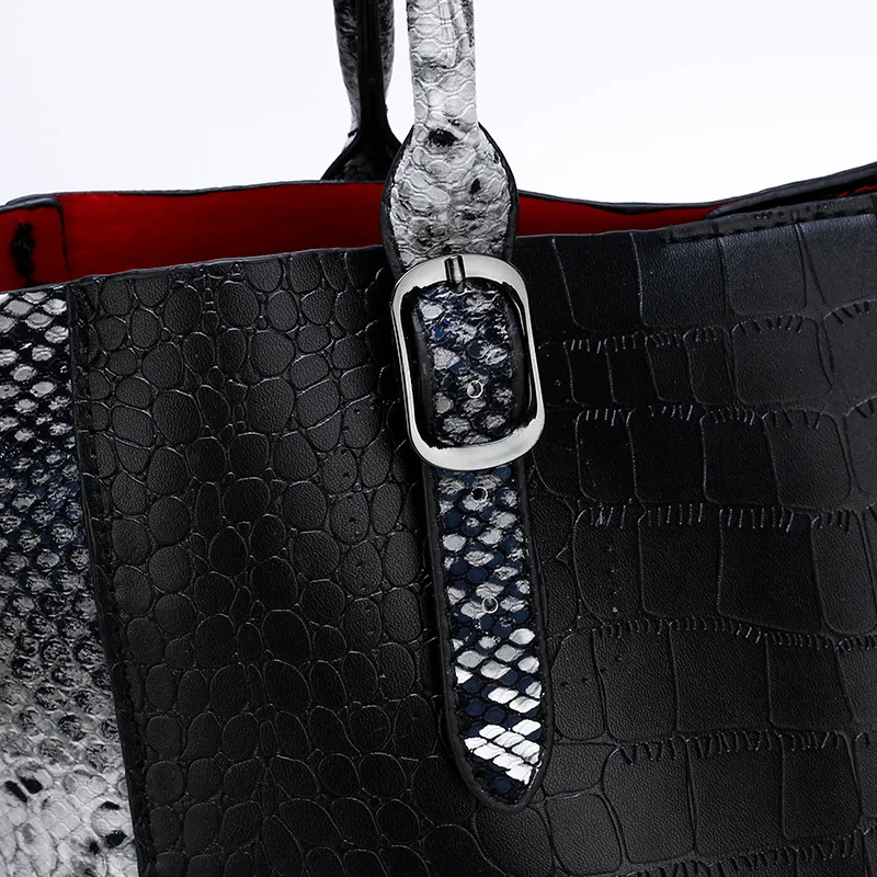 Bolsos alligator PU leather handbag set Personality Ladies Messenger shoulder bags Custom Logo hand bag set