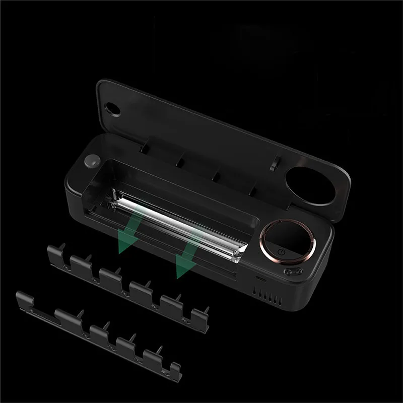 UVC Toothbrush Sanitizer Tooth Brush Sterilizer Cleaner Wall Mounted Timer Function Cordless Bathroom Toothbrush Holder