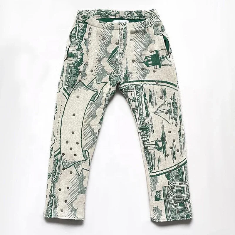 Custom Wholesale Acid Washed Vintage Sunfade Stacked Flair Sweatpants Embroidered Patch Pants For Men Jogger Cut And Sew Jeans