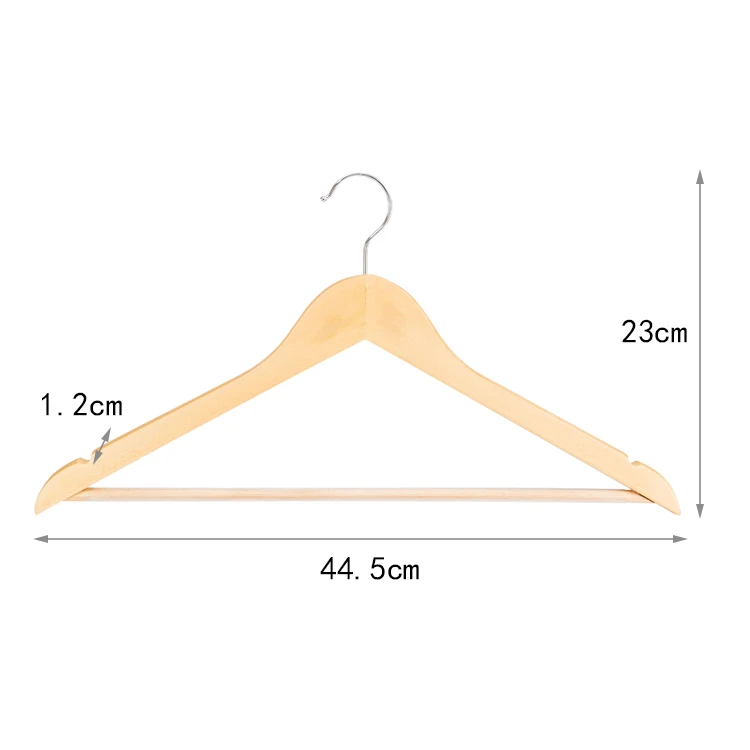 YIKAI Wooden Coat Hanger with Non-slip Transparent Rubber Hose for Clothing Hanger