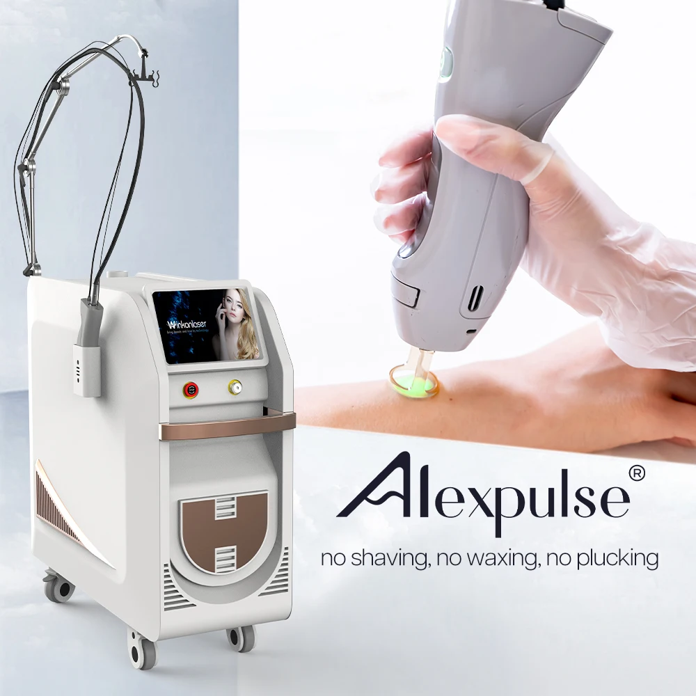 2025 Alexpulse Best Sale Dual Wavelength 755Nm 1064Nm Alexandrite Laser Hair Removal Equipment For Sale
