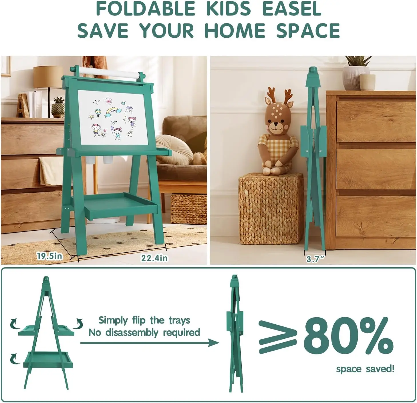Educational White and Blackboard Kids School and Conference Use Wood Black Board Home and School