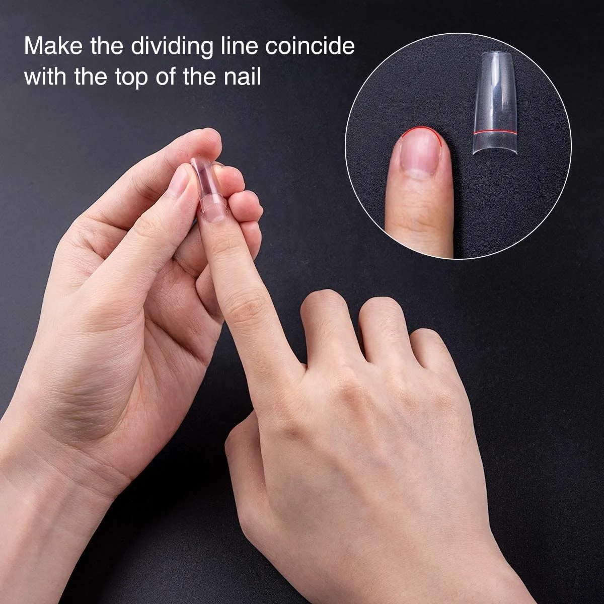 Clear False Nails Cour French Art False Nails Short Tips Artificial False Nail Packaging Box for Women Girls