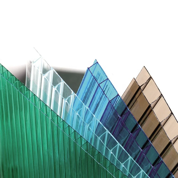 3mm clear twin wall polycarbonate sheet 2 layer hollow sheet