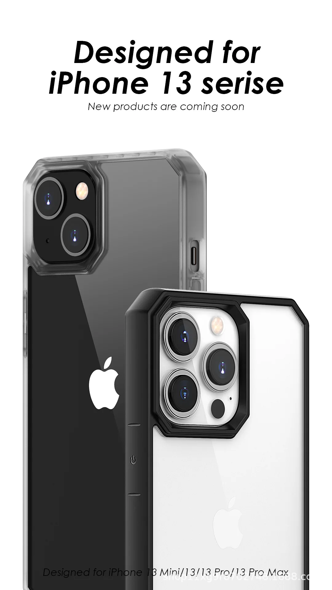  Для iphone 13 Жесткий ПК 3-слойная защита ударопрочный Прозрачный чехол для mini /13 pro