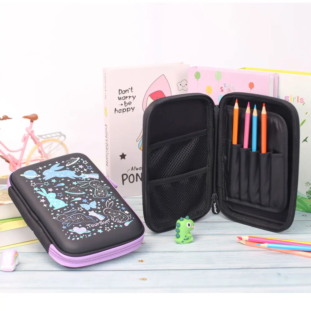 toursun Kawaii Kids Cartoon EVA School Pencil Case Stationery 3D kids personalized   Pen Box Students Supplies Pencil Boxes