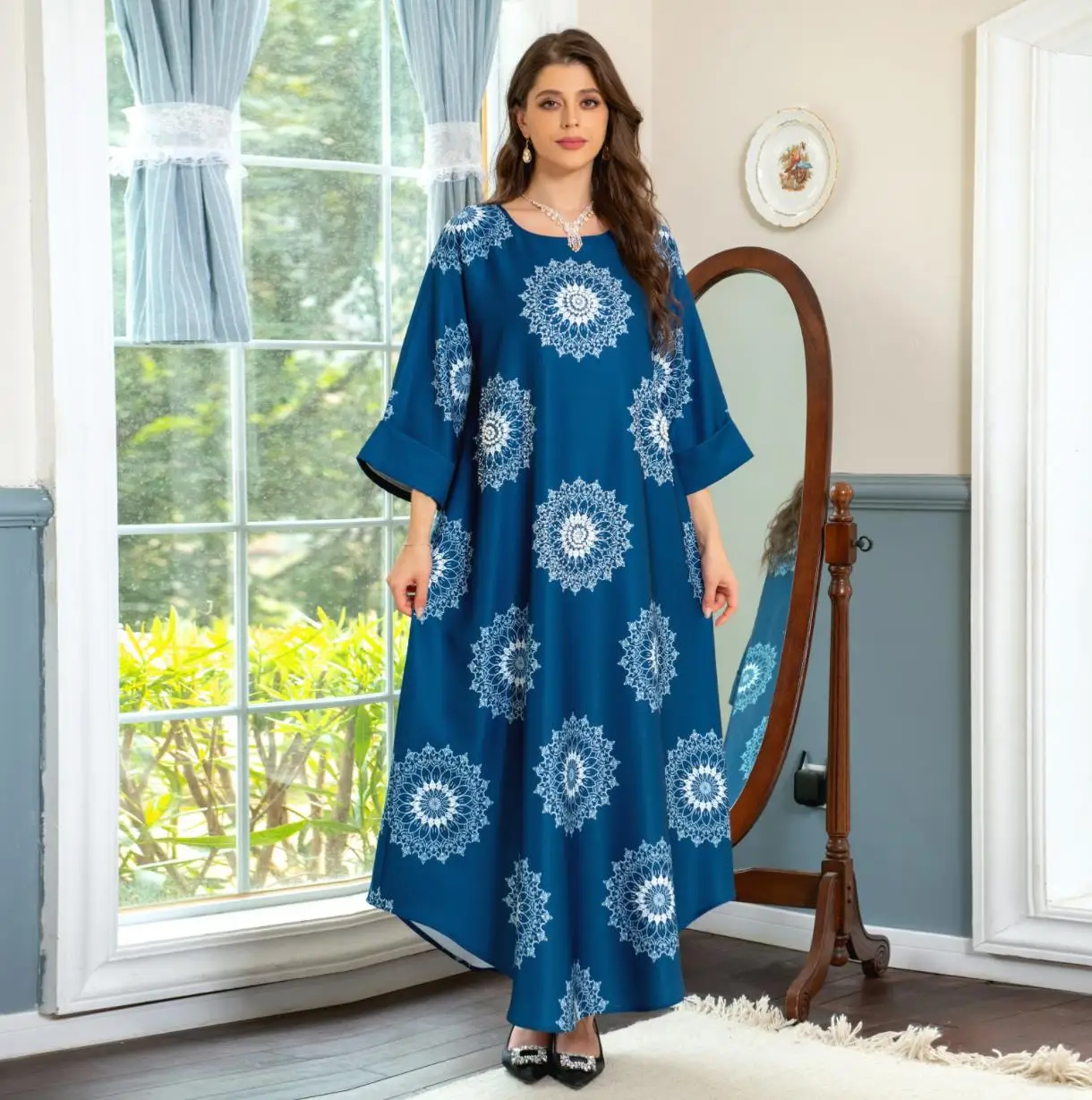 Islam clothing lady abaya Turkey Moroccan beading stonesa Arabic modest dress for Muslim  women