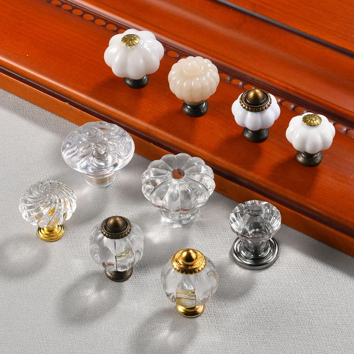 New Chinese modern simple crystal transparent handle acrylic handle for door cabinet drawer door handle