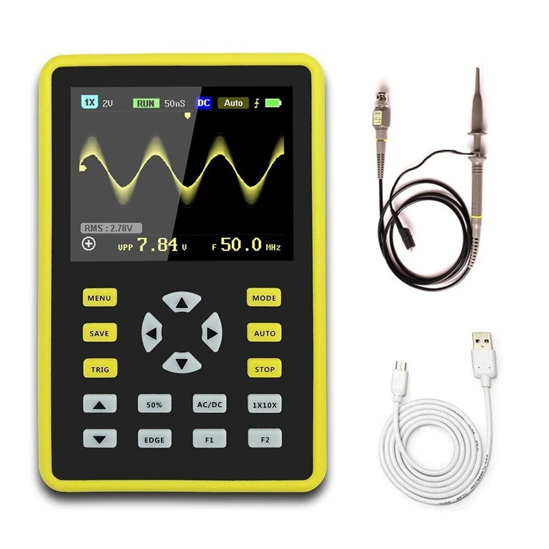 FNIRSI 5012H Handheld Oscilloscope 500MS/s Sampling Rate 100MHz Support Waveform Storage 2.4 inch Screen Digital Oscilloscope