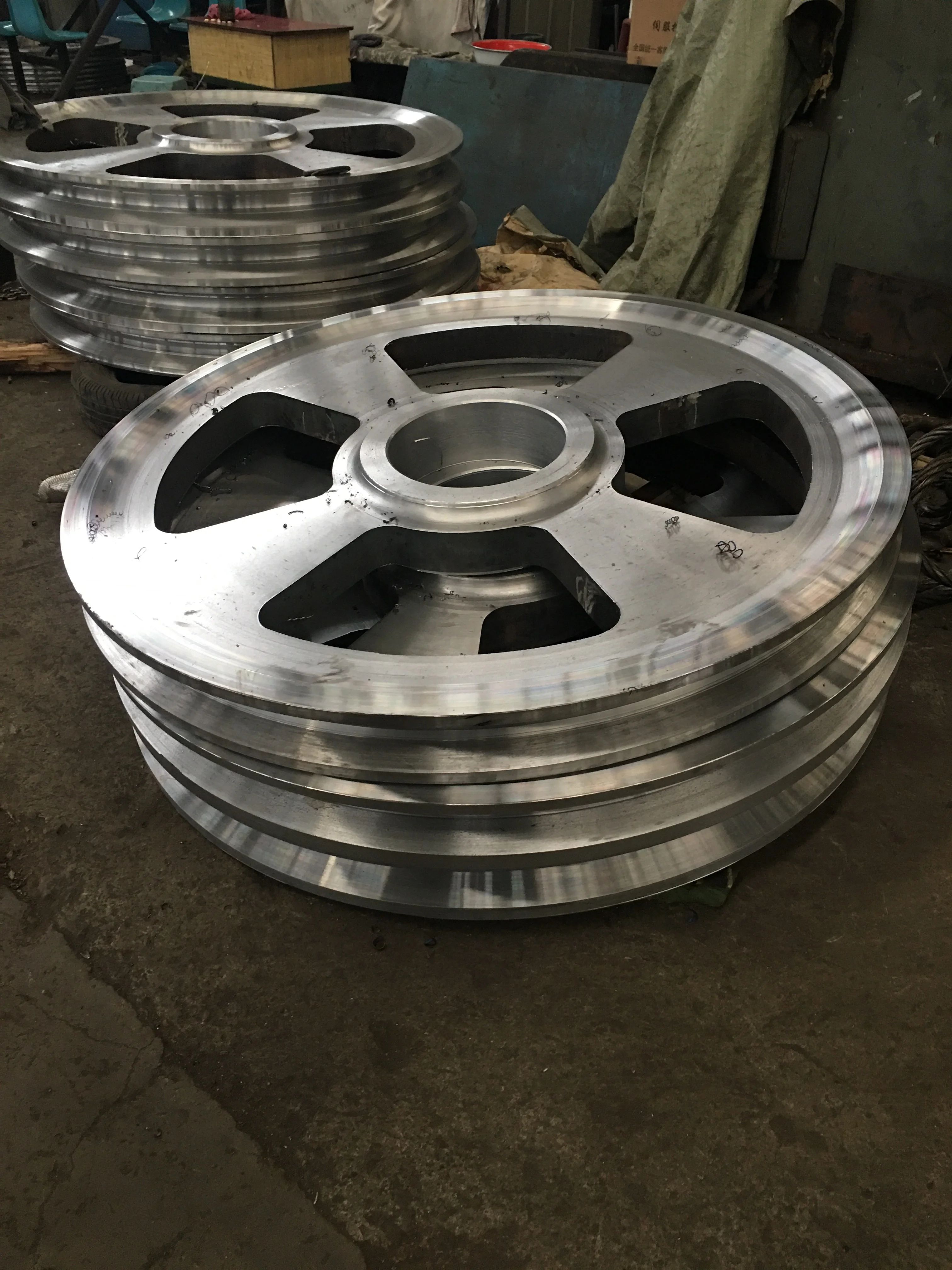 Custom heavy duty Large Big diameter V belt Steel casting Sheave flywheel pulley