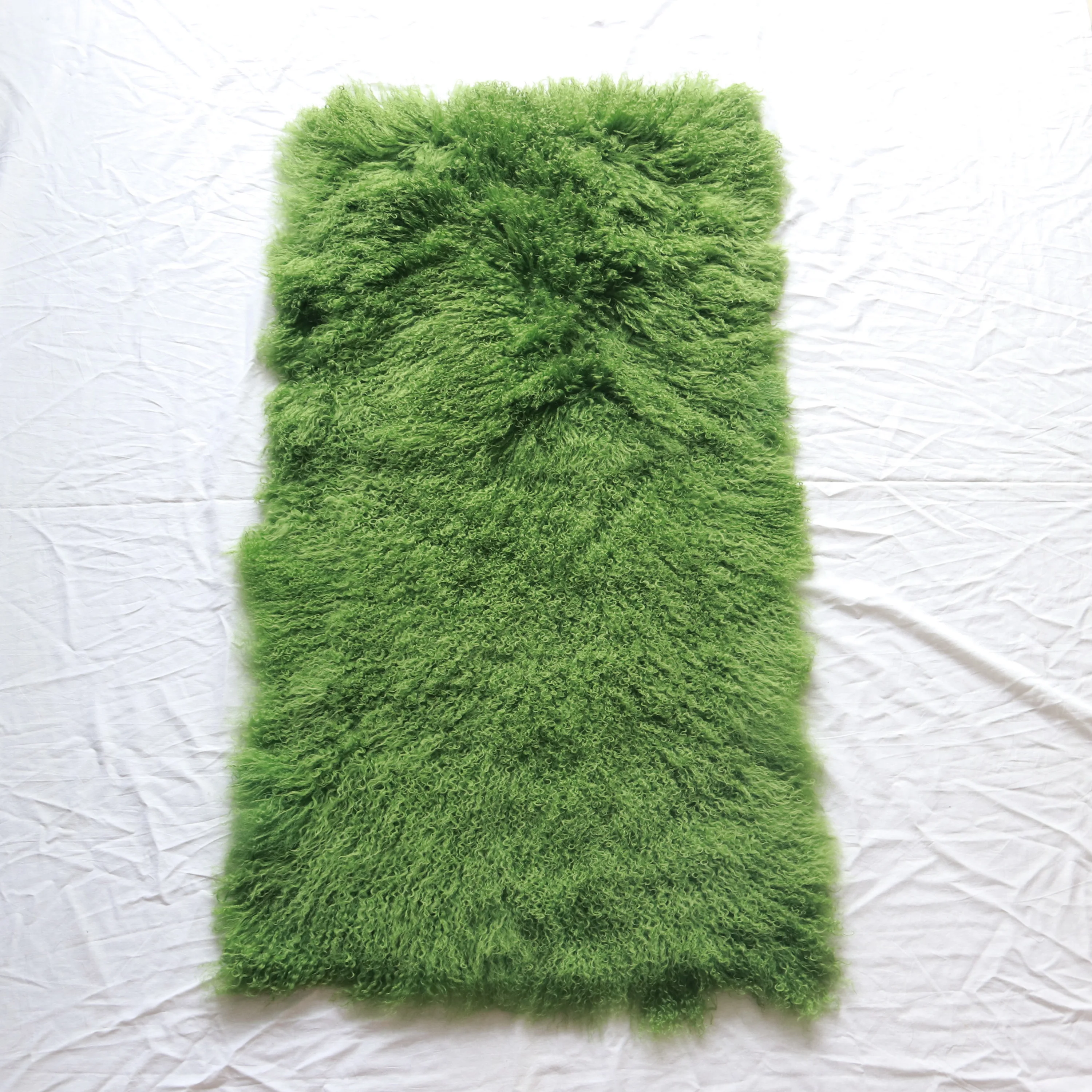 100% Real Mongolian Sheepskin Hide Pelt Throw Rug Plate Tibetan Lamb Wool Carpet Curly