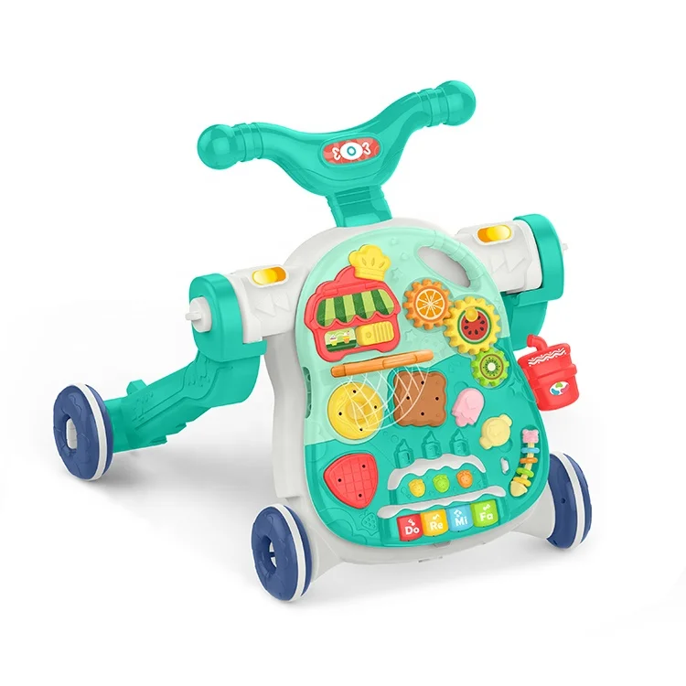 Educational activity baby learning cake table toys 4 in 1 baby trolley walker toy
