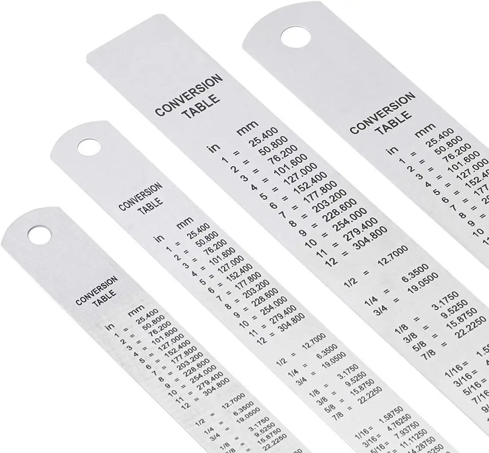 LULAND Steel Rulers, 4 Pieces (6, 8, 12, 14 inch) Metal Stainless Steel Ruler