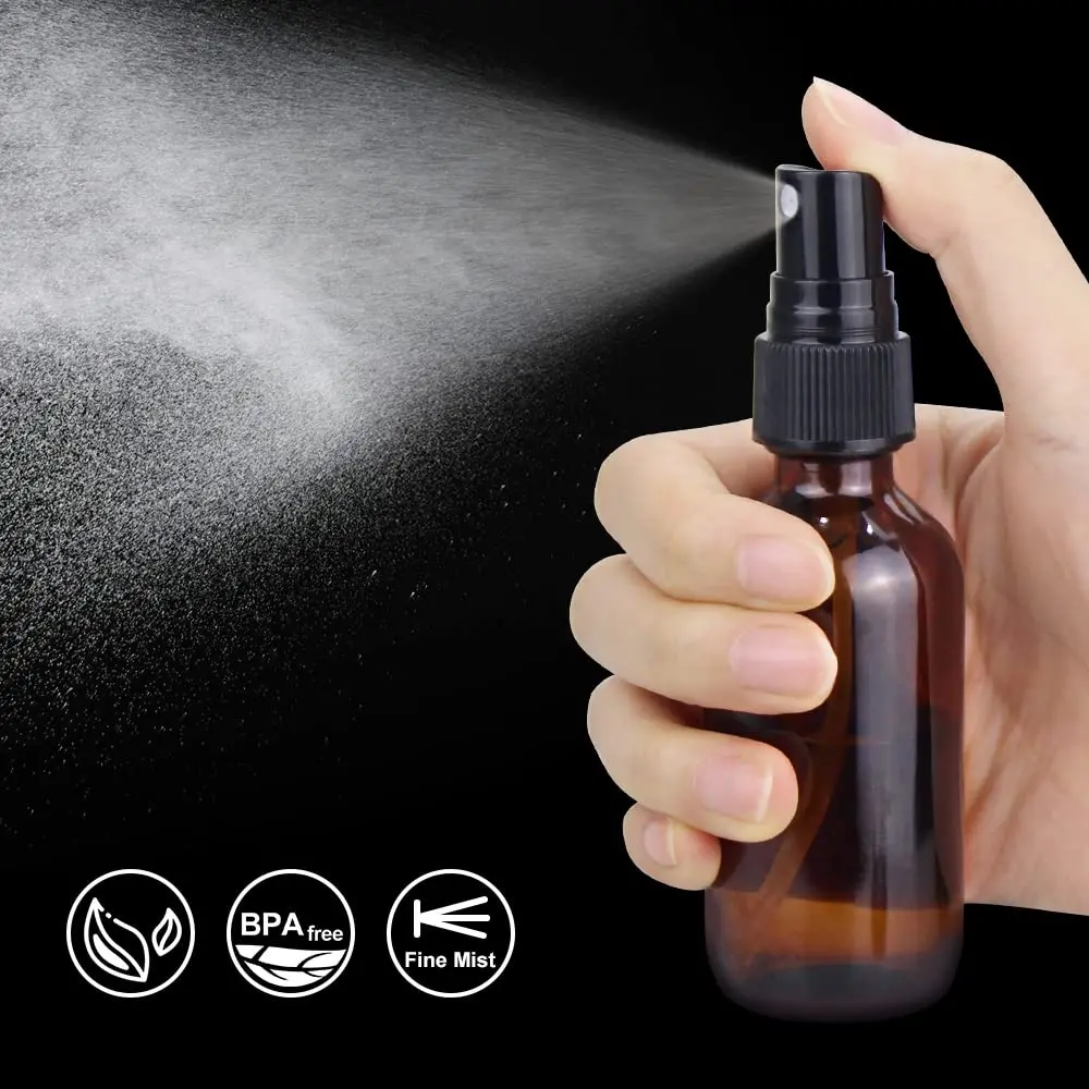 60ml 120ml Small Lotion Glass Spray Bottle 2 oz 4oz Fine Mist Amber Spray Glass Bottle