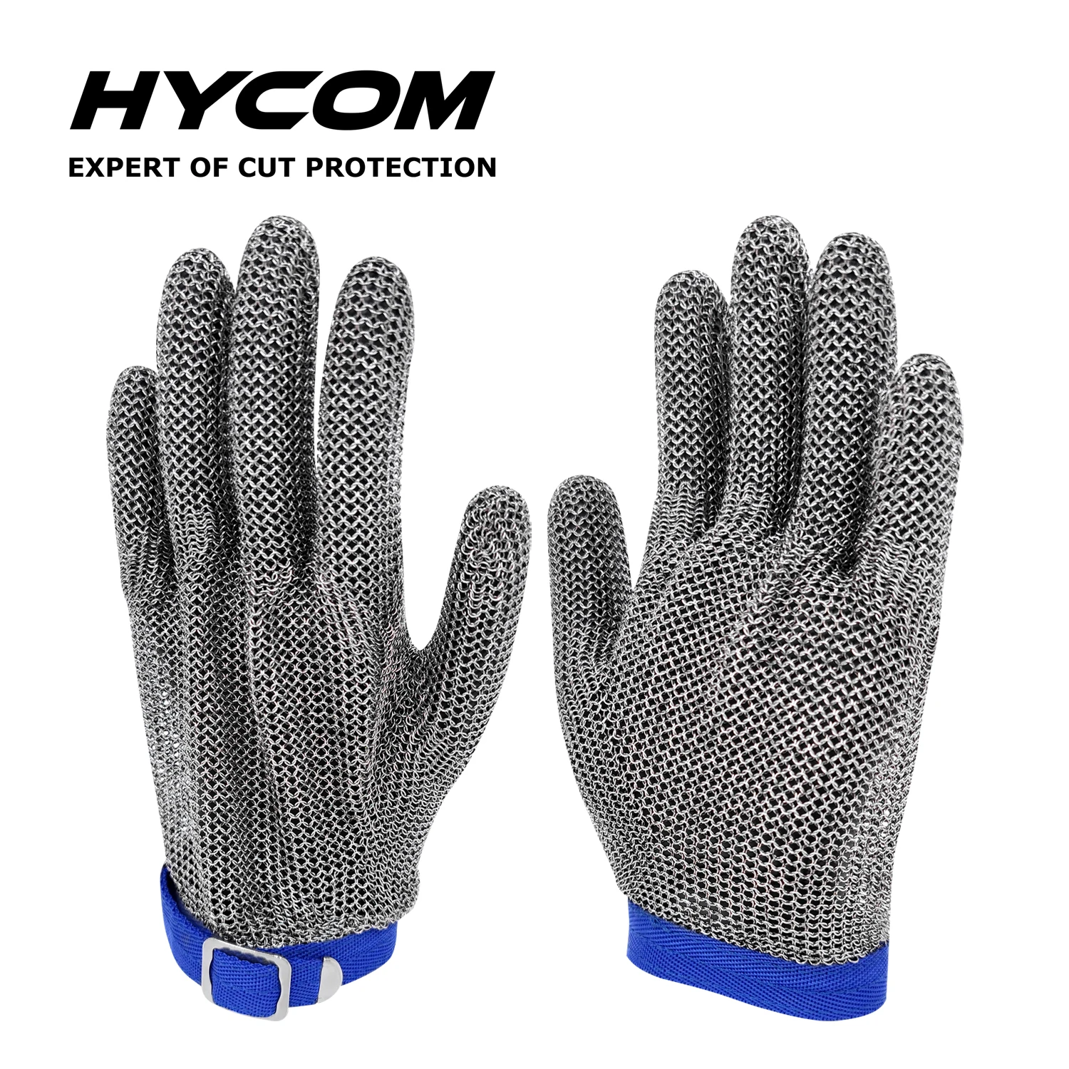 HYCOM S316 ANSI A9 Cut Level Cut Proof Stainless Steel Wire Gloves Cut Resistant Steel Wire Mesh Working Knuckle Butcher Gloves