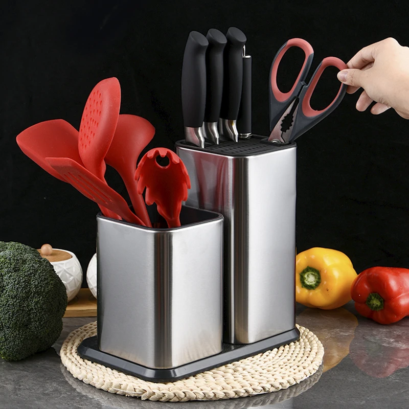 Универсальная Подставка для хранения посуды многофункциональный держатель ножей из нержавеющей стали блок кухонной