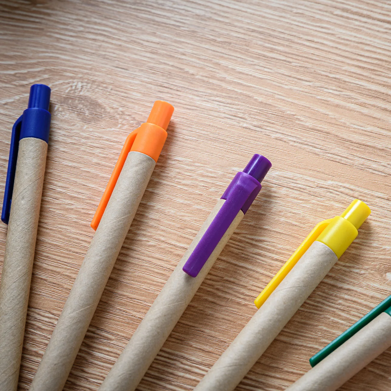 Promotional Customized Eco-Friendly Recycled Paper Ball Pens Cheap Logo 1.0mm Writing Width Plastic Material