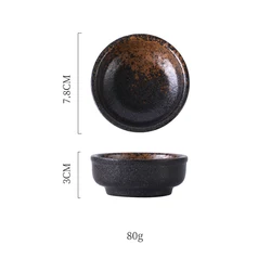 Japanese Tableware Restaurant Ceramic Crockery Stoneware Dipping Soy Sauce Dish Bowl Ceramic Serving Dishes