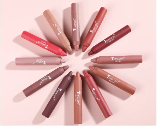 12 Colors Velvet Matte Lipsticks Pencil Waterproof Long Lasting Sexy Red Lip Stick Non-Stick Cup Makeup Lip Tint Pen Cosmetic
