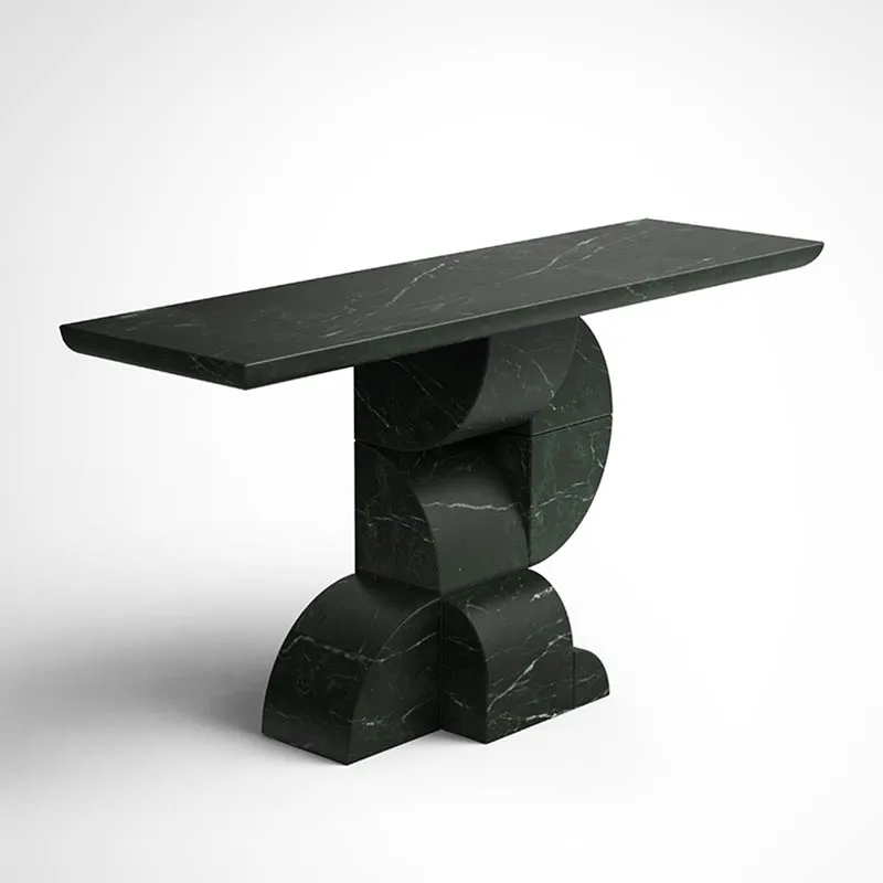 Nordic wholesale natural stone modern design rectangle black marble top console tables