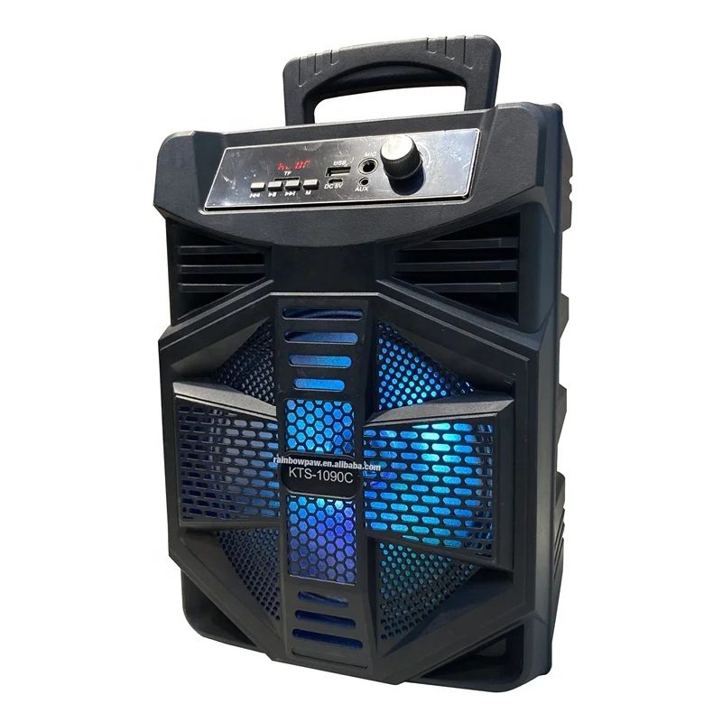 KTS amplifier bt speaker 8 inch wireless portable karaoke microphone speaker with party light KTS-1090C