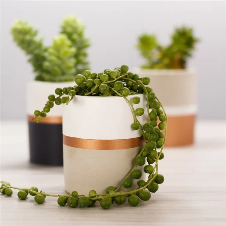 Wholesale custom logo cylindrical concrete garden supplies cement flower pots for home decoration pieces