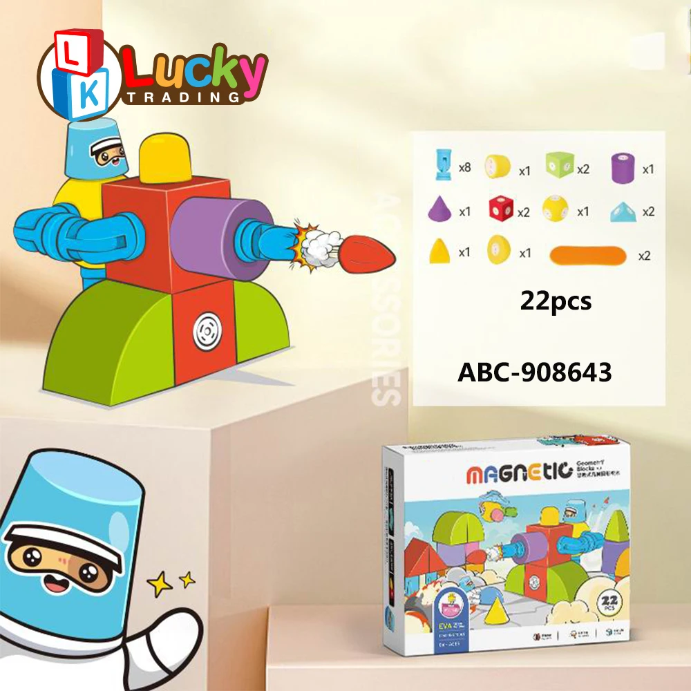 Magnetic Eva Foam Building Blocks Kids DIY Puzzle 3D Magnetic Bricks Toy Building Blocks Magnet Toy for Sale