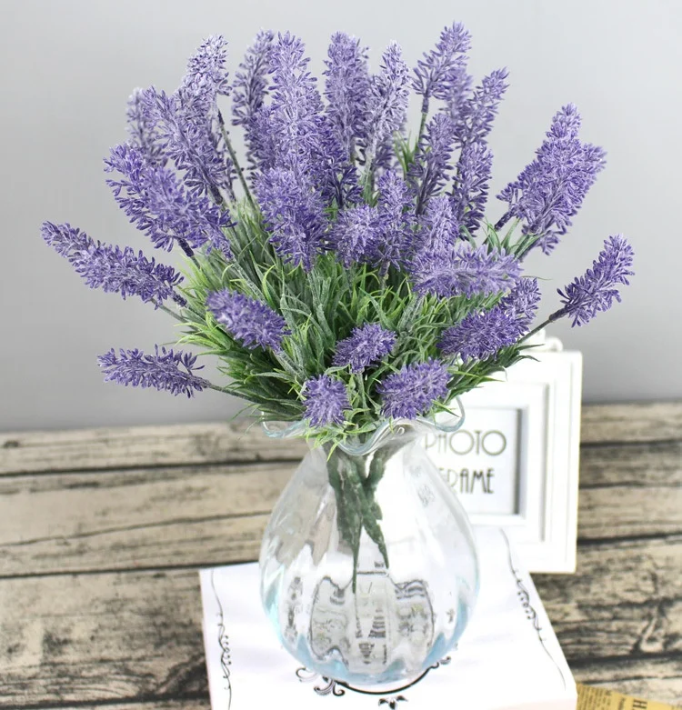 Floral Arrangement of Artificial Lavender Plants at Home Home Decoration Plastic Environmental Friendly Purple Plastic Trees